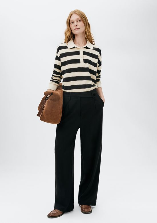 Foto do produto: Calça Feminina Reta Cintura Alta Peach Touch - Preto