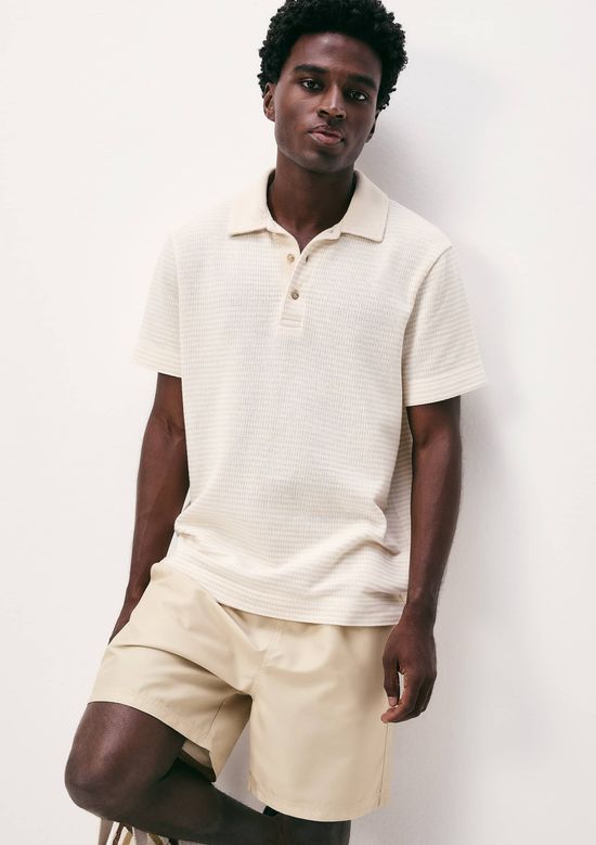 Foto do produto: Camisa Polo Masculina Manga Curta Fio Tinto - Nude
