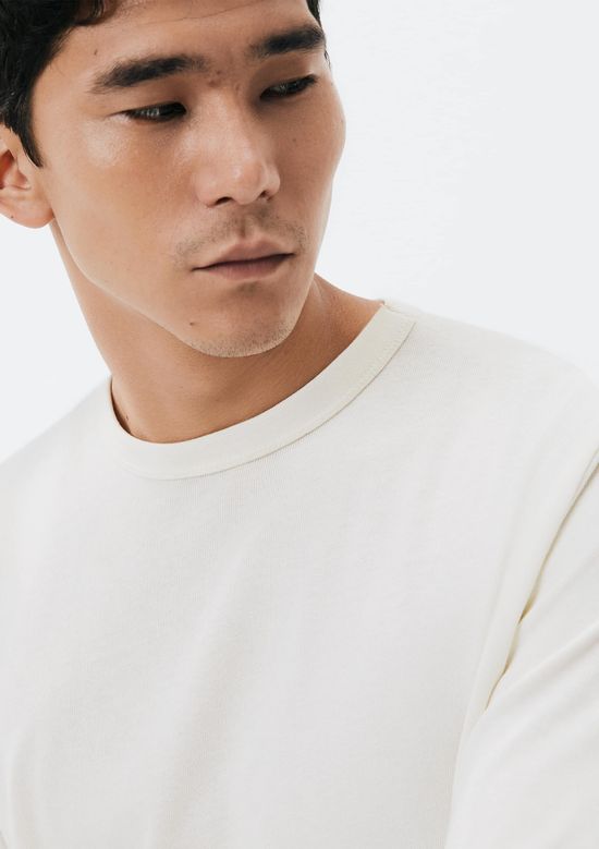 Foto do produto: Camiseta Masculina Manga Longa Em Algodão Peruano - Off white