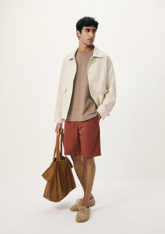 Foto do produto: Camiseta Masculina Manga Curta Em Malha Texturizada - Marrom