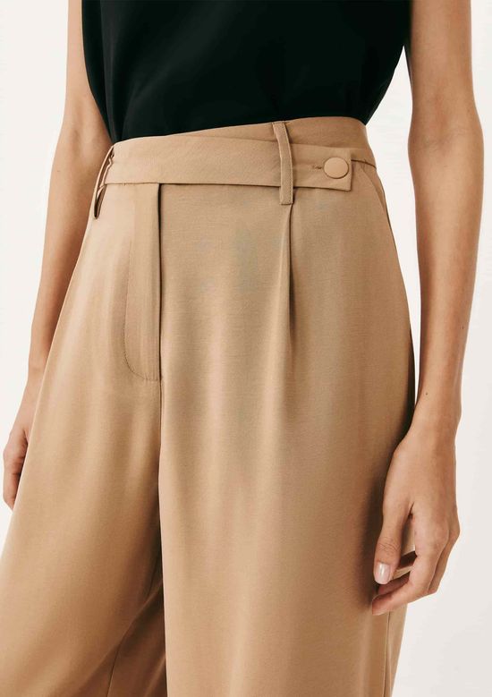 Foto do produto: Calça Feminina Reta Cintura Alta Peach Touch - Bege