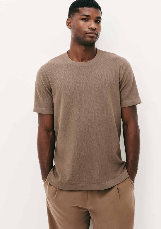 Foto do produto: Camiseta Masculina Regular em Tricô - Marrom