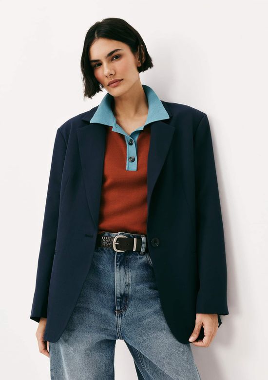 Foto do produto: Blazer Feminino Regular Em Crepe - Azul