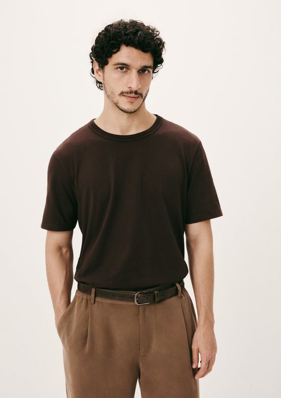 Foto do produto: Camiseta Básica Masculina Areia Em Algodão Peruano - Marrom