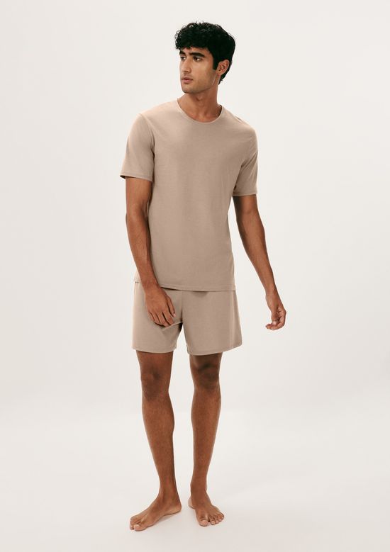 Foto do produto: Pijama Curto Masculino Comfort Em Algodão Pima - Marrom