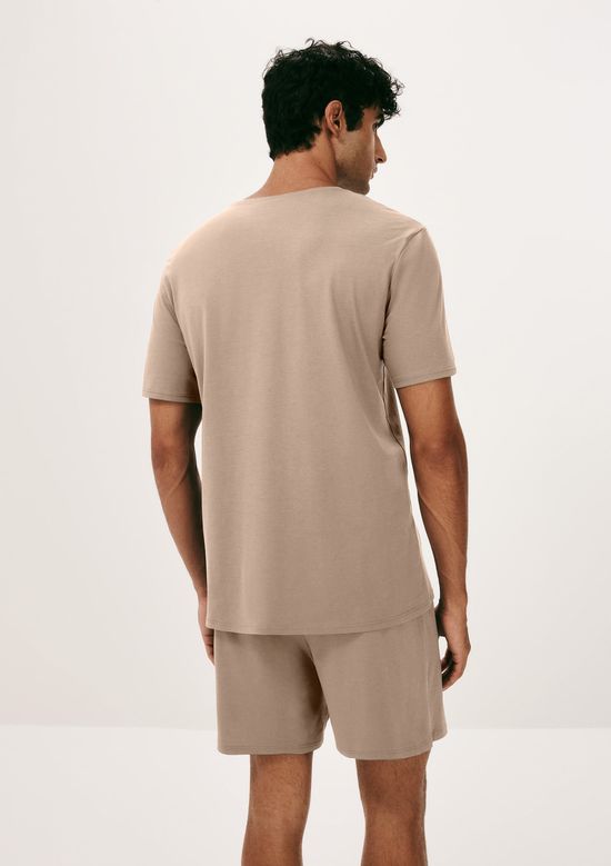 Foto do produto: Pijama Curto Masculino Comfort Em Algodão Pima - Marrom