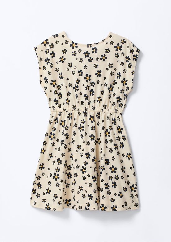 Foto do produto: Vestido Curto Infantil Em Algodão Estampado - Creme