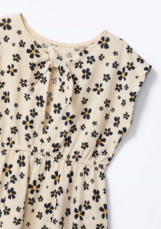 Foto do produto: Vestido Curto Infantil Em Algodão Estampado - Creme
