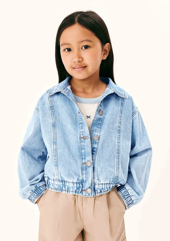 Foto do produto: Jaqueta Infantil Menina Bomber Em Jeans - Azul