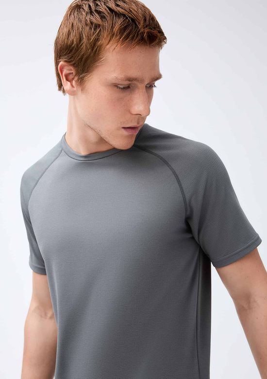 Foto do produto: Camiseta Esportiva Masculina Manga Curta Raglan - Cinza