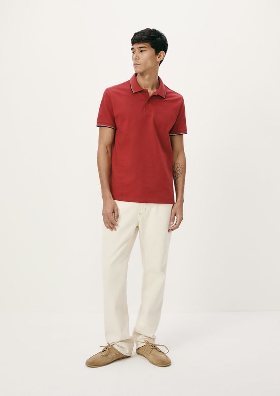 Foto do produto: Camisa Polo Básica Masculina Manga Curta Em Piquet - Vermelho