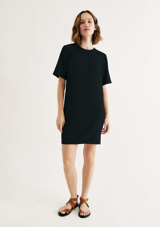 Foto do produto: Vestido Curto Em Viscose Creponada - Preto