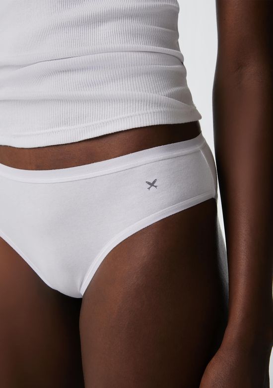 Foto do produto: Kit 5 Calcinhas Básicas Biquíni Em Algodão - Branco