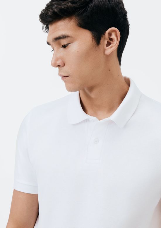 Foto do produto: Camisa Polo Básica Masculina Manga Curta Em Piquet - Branco