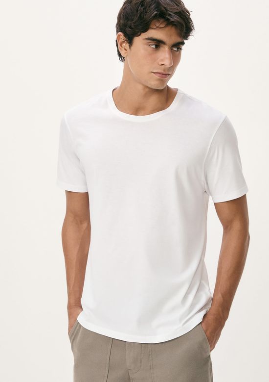 Foto do produto: Camiseta Básica Masculina Manga Curta Pima - Branco