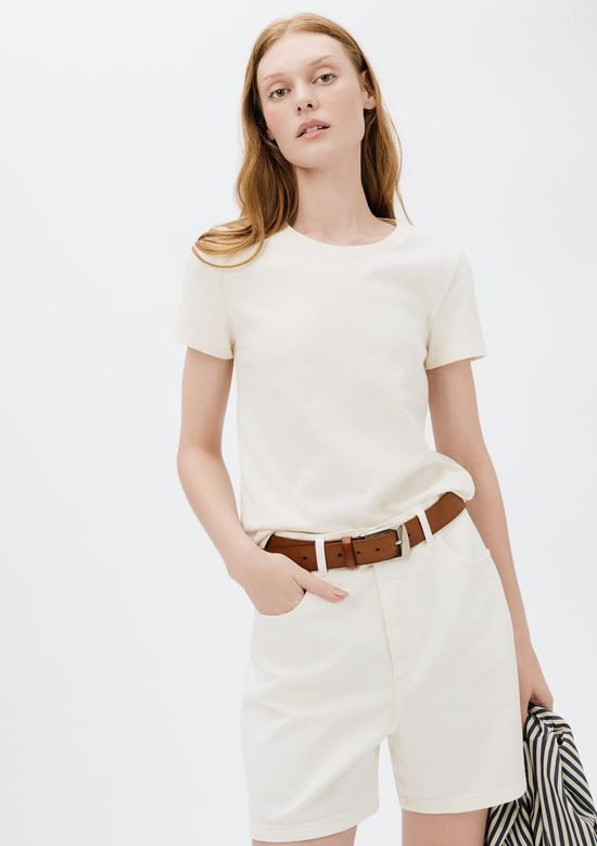 Foto do produto: Camiseta Básica Feminina Slim World - Creme