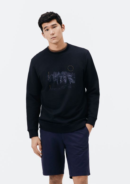 Foto do produto: Bermuda Básica Masculina Chino Reta Em Sarja - Azul