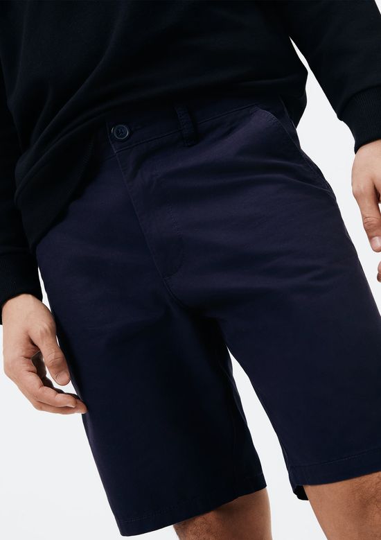 Foto do produto: Bermuda Básica Masculina Chino Reta Em Sarja - Azul