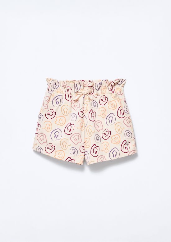 Foto do produto: Shorts Básico Infantil Menina Clochard Estampado - Bege