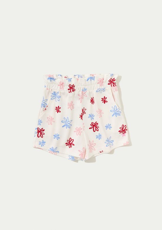 Foto do produto: Shorts Básico Infantil Menina Clochard Estampado - Off white