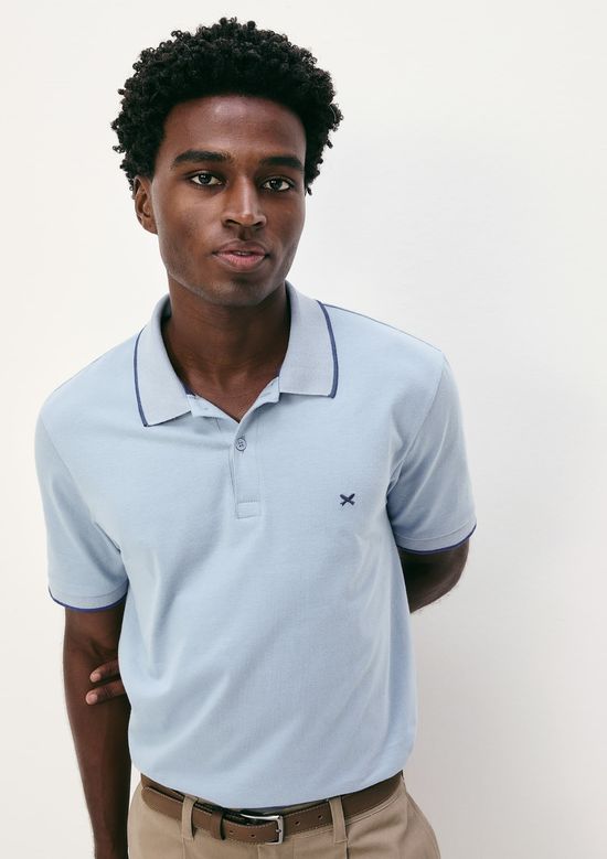 Foto do produto: Camisa Polo Básica Masculina Super Cotton Com Bordado - Azul