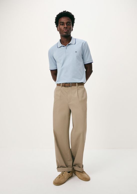 Foto do produto: Camisa Polo Básica Masculina Super Cotton Com Bordado - Azul