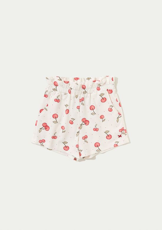 Foto do produto: Shorts Básico Infantil Menina Clochard Estampado - Off white