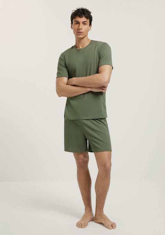 Foto do produto: Pijama Curto Masculino Comfort Em Algodão Pima - Verde