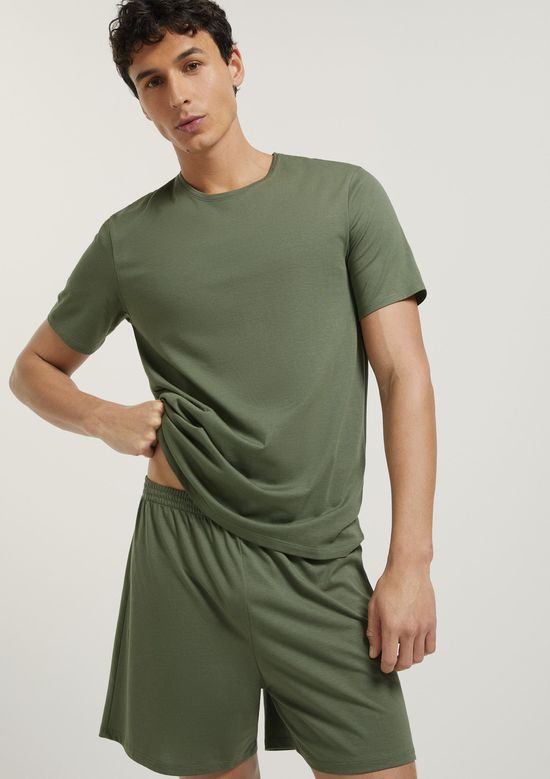 Foto do produto: Pijama Curto Masculino Comfort Em Algodão Pima - Verde