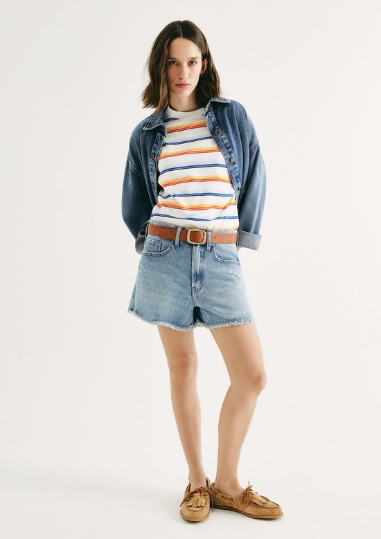 Foto do produto: Shorts Jeans Feminino Reto Curto - Azul