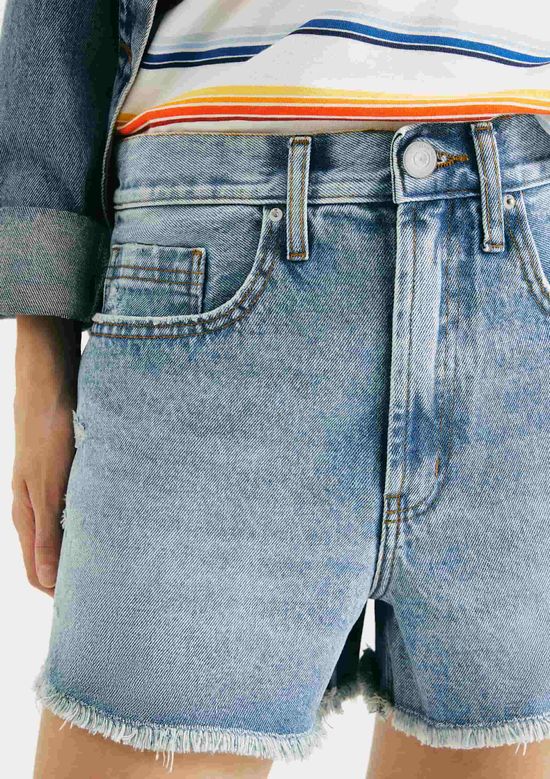 Foto do produto: Shorts Jeans Feminino Reto Curto - Azul