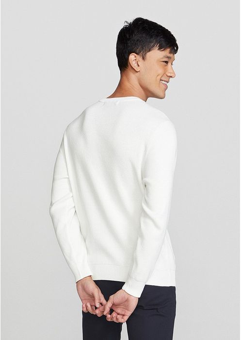 Blusão Masculino Comfort Em Tricô - Off White