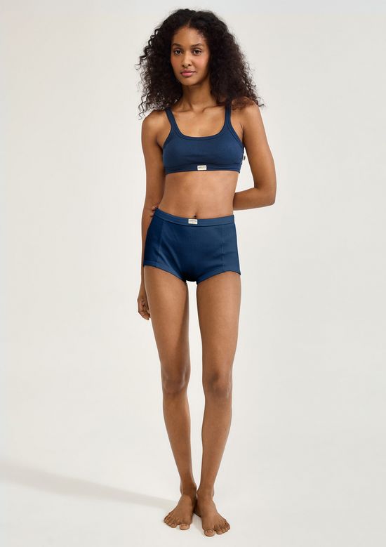 Foto do produto: Calcinha Boyshorts Em Ribana - Azul