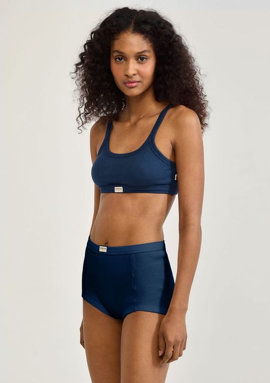 Foto do produto: Calcinha Boyshorts Em Ribana - Azul