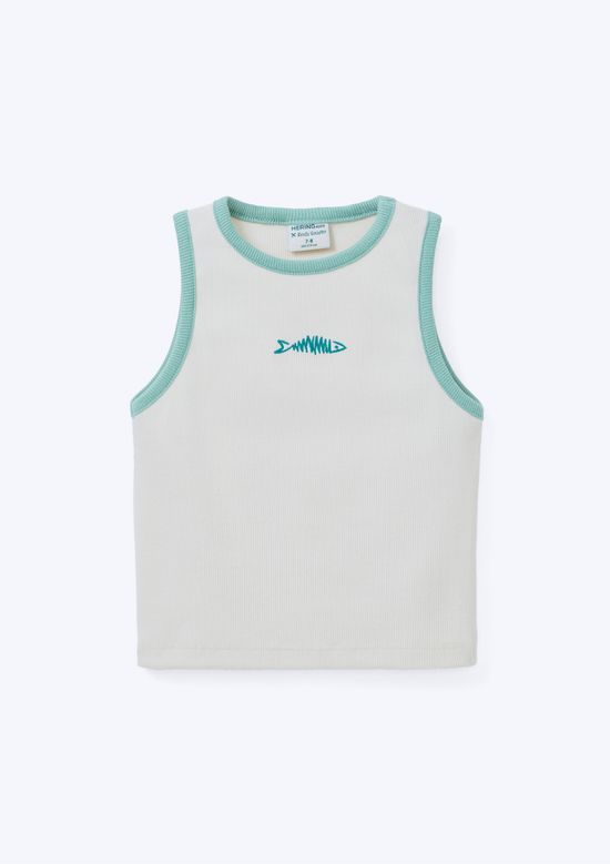 Foto do produto: Regata Infantil Menina Com Bordado Hering Kids + Renata Vanzetto - Off white