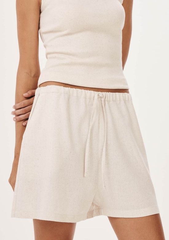Foto do produto: Shorts Feminino Reto Em Viscolinho - Off white