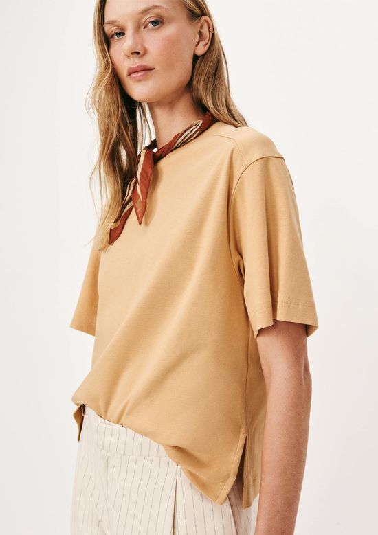 Foto do produto: Camiseta Feminina Regular Em Algodão - Laranja