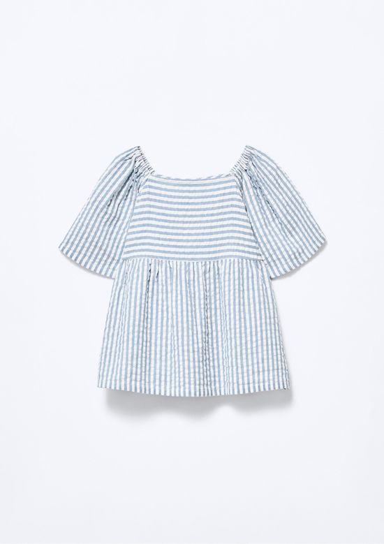 Foto do produto: Blusa Infantil Menina Anarruga Fio Tinto Godê - Azul