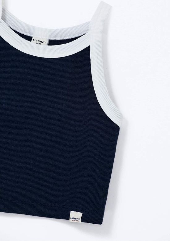 Foto do produto: Regata Infantil Menina Cropped Canelada - Azul