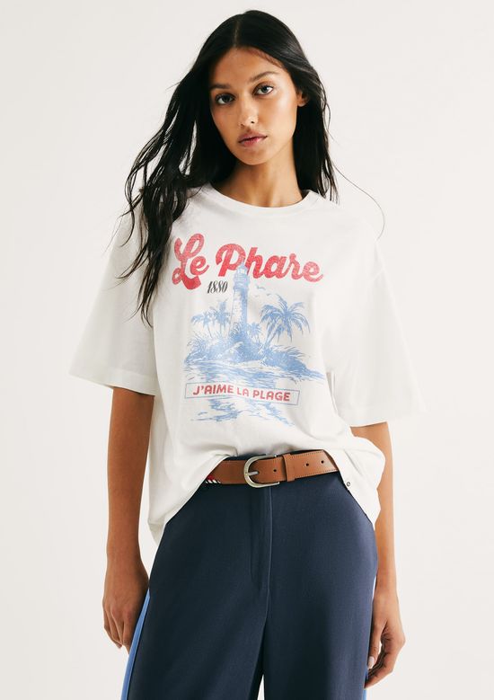 Foto do produto: Camiseta Feminina Manga Curta Oversized - Off white