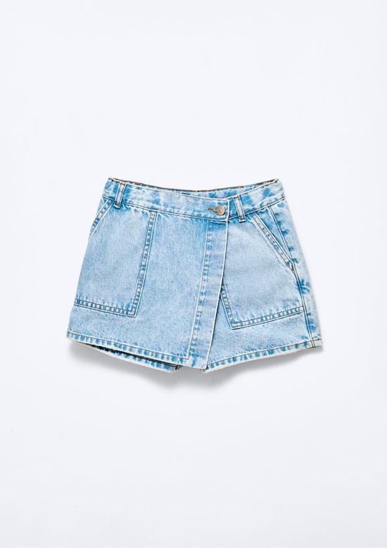 Foto do produto: Shorts Saia Infantil Menina Jeans - Azul