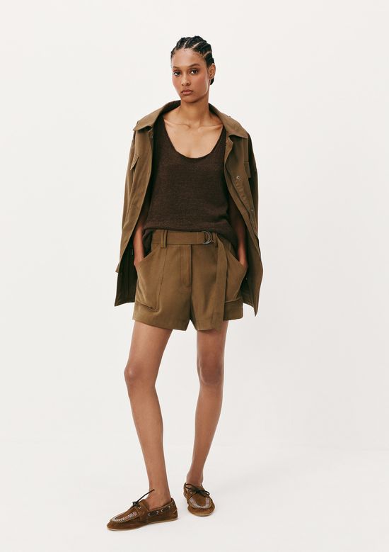 Foto do produto: Shorts Feminino Em Peach Touch Com Cinto - Verde