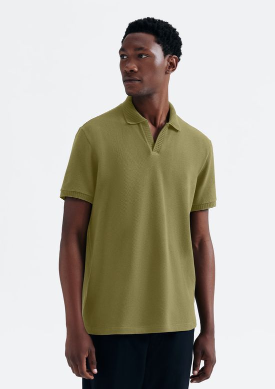 Foto do produto: Camisa Polo Masculina Manga Curta Texturizada - Verde