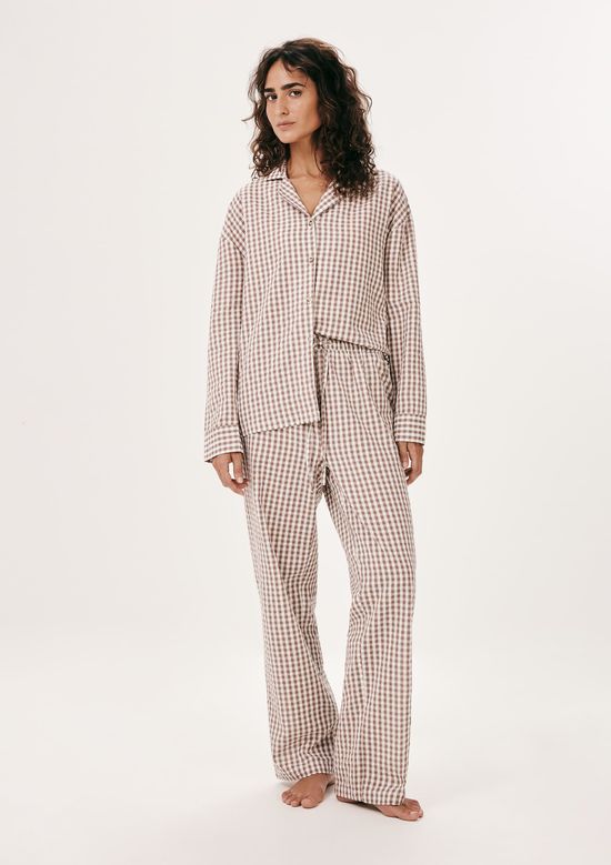 Foto do produto: Calça Feminina Anarruga Fio Tinto Estampada - Marrom