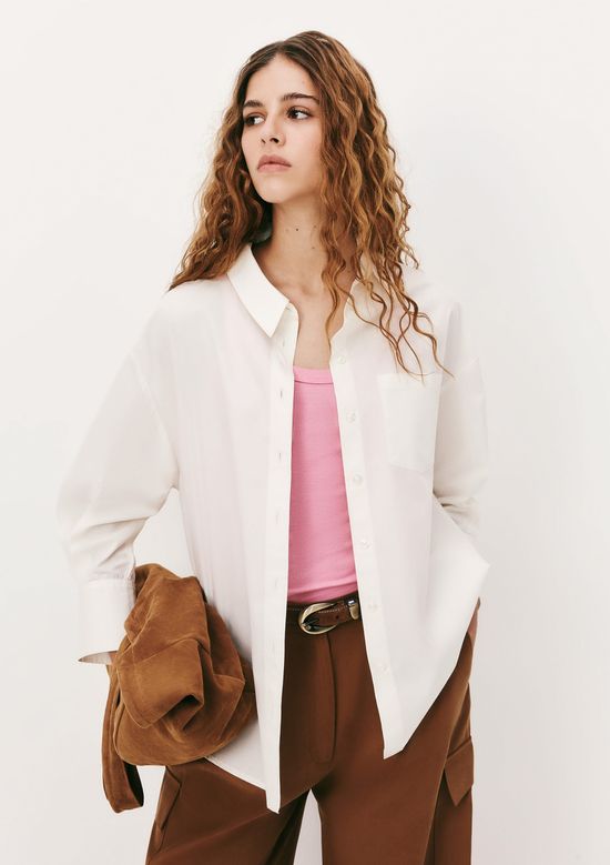 Foto do produto: Camisa Feminina Manga Longa Com Bolso - Off white