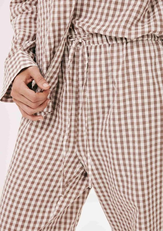 Foto do produto: Calça Feminina Anarruga Fio Tinto Estampada - Marrom