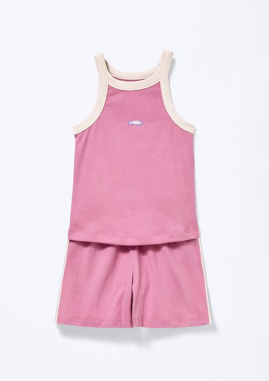 Foto do produto: Pijama Infantil Menina Em Ribana Canelada - Rosa