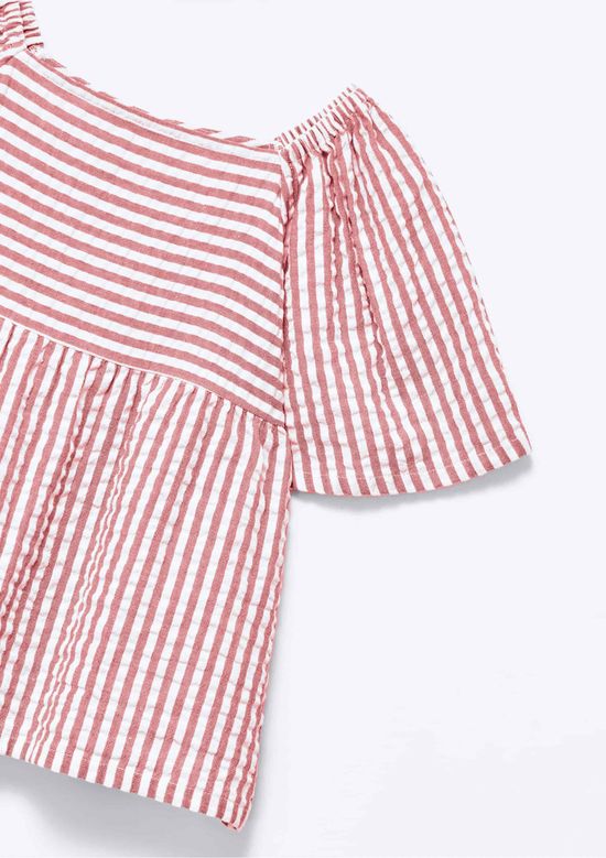 Foto do produto: Blusa Infantil Menina Anarruga Fio Tinto Godê - Vermelho