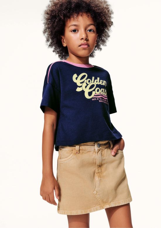 Foto do produto: Shorts Saia Infantil Em Sarja Estonada - Bege