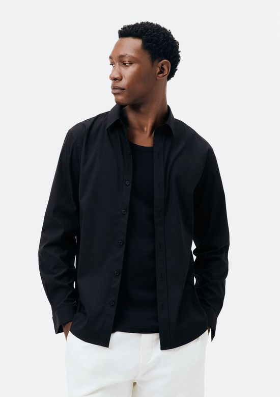 Foto do produto: Camisa Básica Masculina Super Slim Manga Longa - Preto